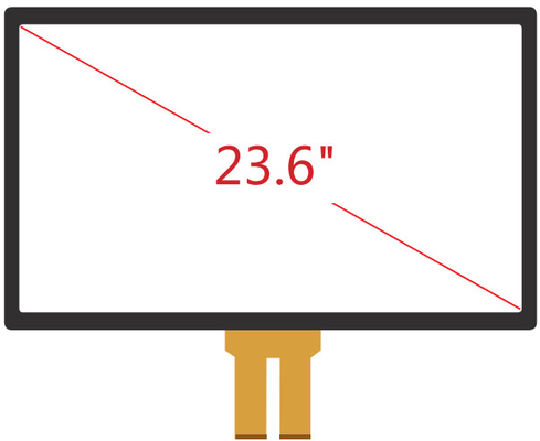 Custom 23.6" Projected Lcd Capacitive Touchscreen Panel , 25ppi Resolution