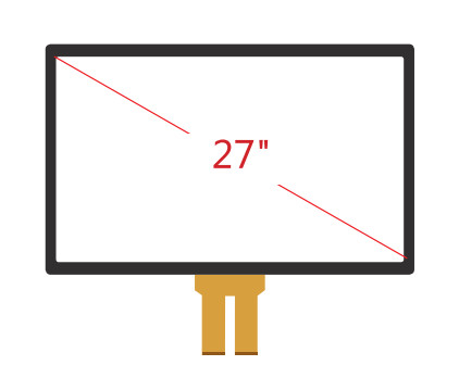 27&quot; Multi Touch Projected Capacitive Touch Panel With Glass + Glass Structure