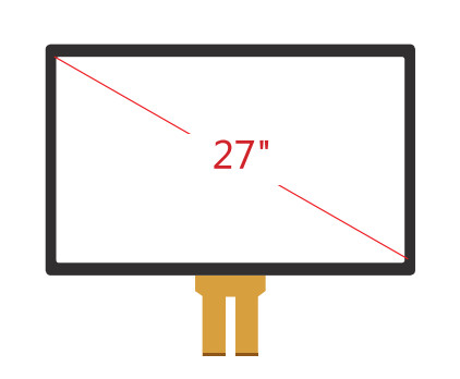 27" Multi Touch Projected Capacitive Touch Panel With Glass + Glass Structure
