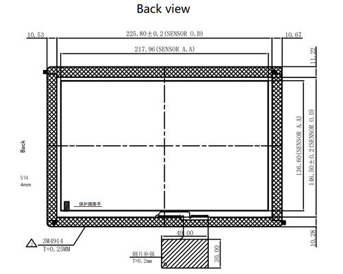 POS G+G 10.1 Inch Projected Capacitive Touch Panel