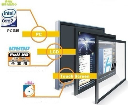 Wireless Touchscreen All In One Computer Intel D525KT DDR3-1333 70/72 Inch